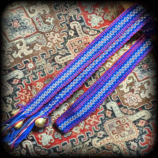 Handwoven Band - Blue, Red, Grey